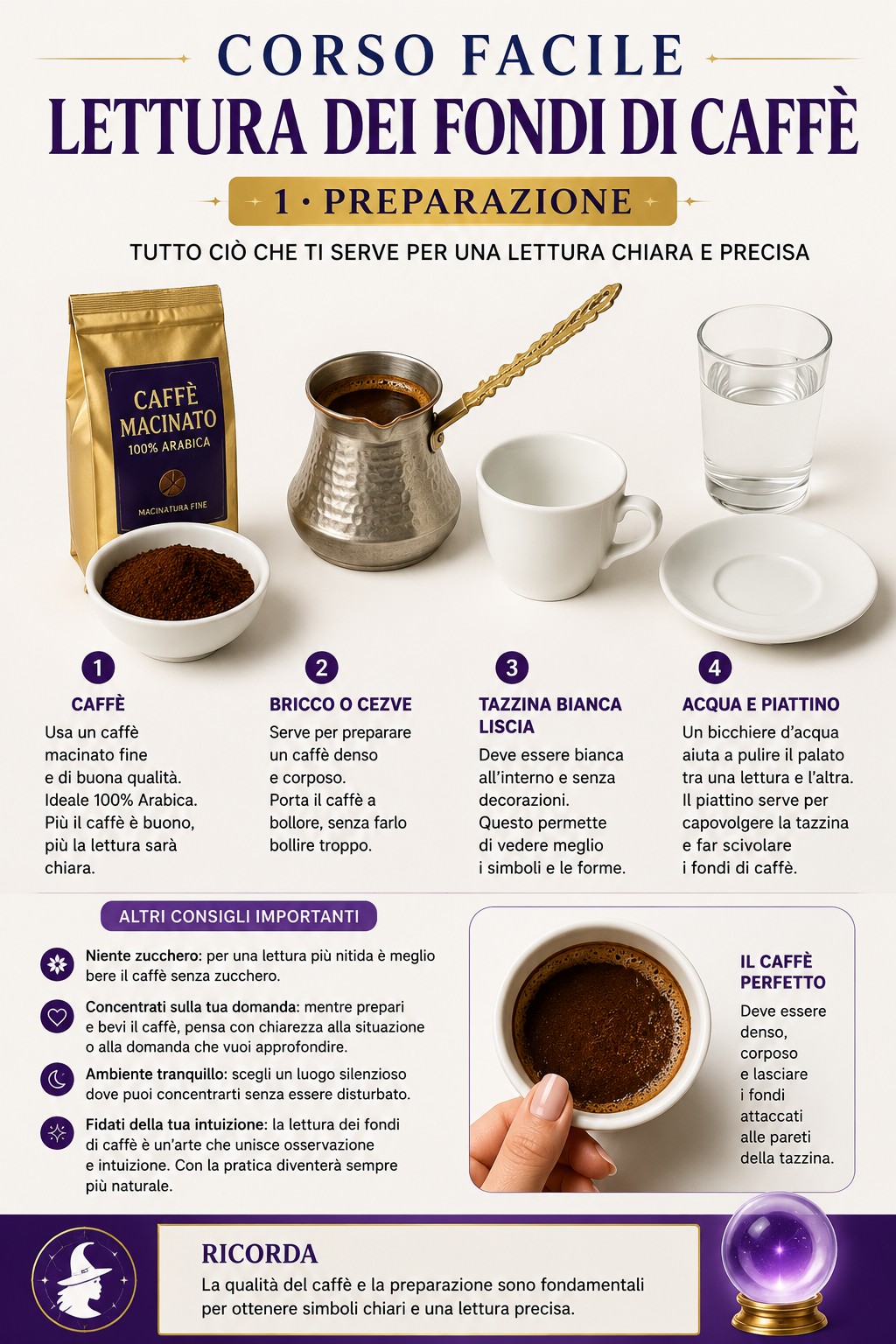 corso facile illustrato con immagini per imparare la lettura dei fondi di caffè realizzato dai tarocchi gratis delle streghe e dal cartomante francesco