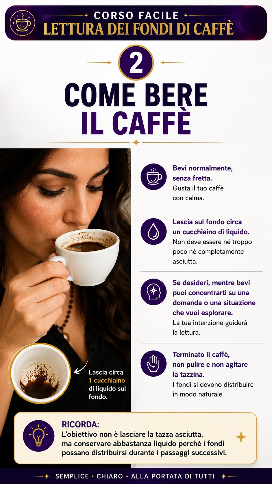 corso facile illustrato con immagini per imparare la lettura dei fondi di caffè realizzato dai tarocchi gratis delle streghe e dal cartomante francesco