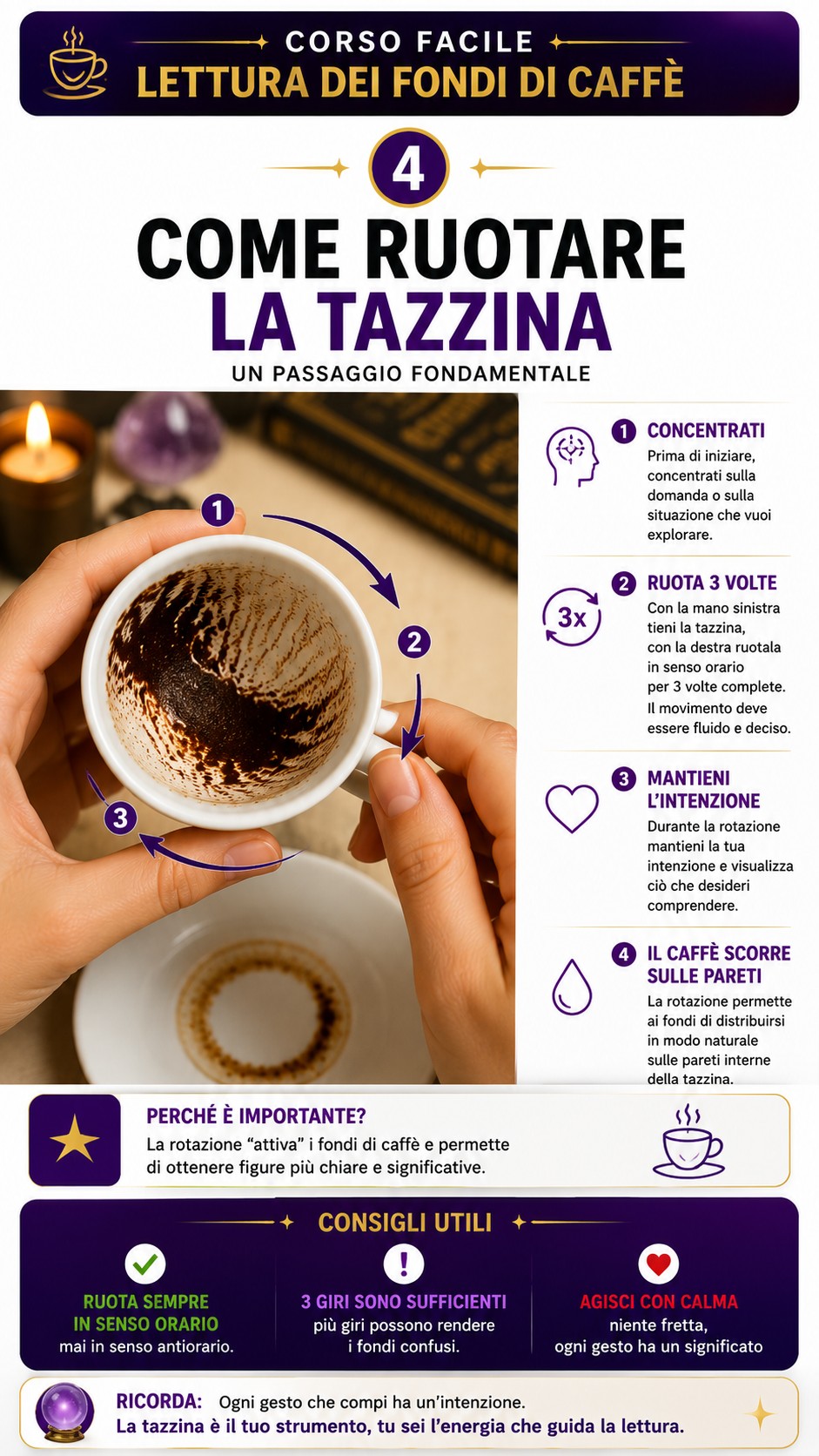 corso facile illustrato con immagini per imparare la lettura dei fondi di caffè realizzato dai tarocchi gratis delle streghe e dal cartomante francesco